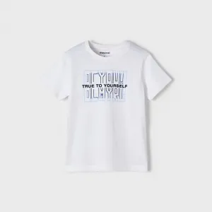 Basic тениска с къс ръкав за момче в бяло Майорал