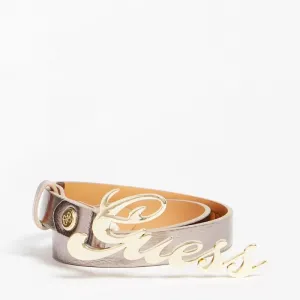 Кожен колан за момиче в хамелеон със златна тока Guess