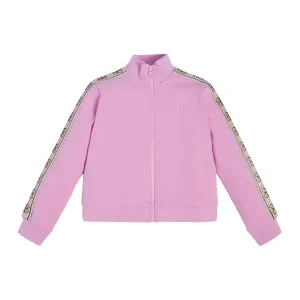 Спортен суичър за момиче в лилаво с контрастни ивици Guess