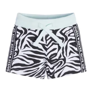 Къси двуцветни памучни панталонки за момиче Guess