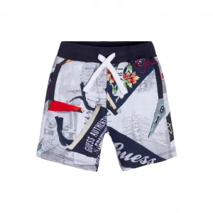 Къси спортни панталони с флагове за момче Guess