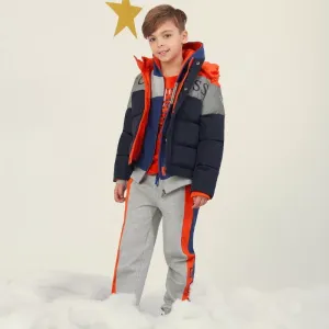 Зимно трицветно яке с качулка Guess Kids