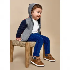 Панталон рипсено кадифе slim fit за бебе момче в синьо Майорал