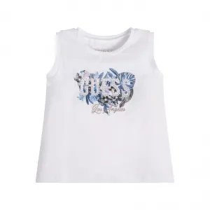 Потник в бяло за момиче с камъни и кристали Guess