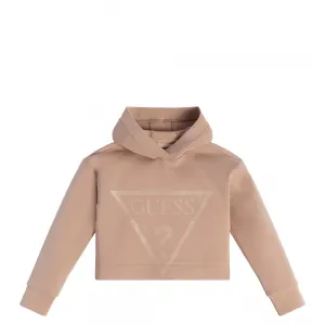 Спортен суичър без цип за момиче в розово с лого Guess