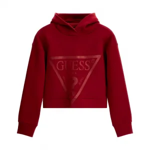 Спортен суичър без цип за момиче в бордо с лого Guess