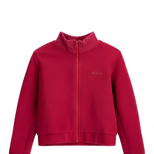 Спортен суичър за момиче в бордо с контрастни ивици Guess