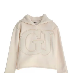 Спортен суичър без цип за момиче в бежово с лого Guess