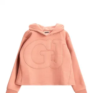 Спортен суичър без цип за момиче в розово с лого Guess
