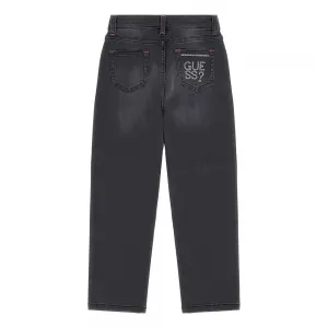 Деним панталон за момиче в черно straight fit Guess