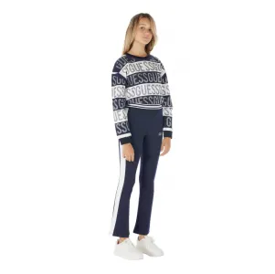 Двуцветен панталон в тъмно синьо и бяло за момиче Guess