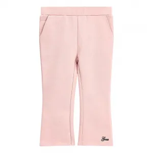 Спортно-елегантен панталон за момиче в бледо розово Guess