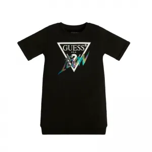 Трикотажна рокля в черно с контрастно лого Guess Icon