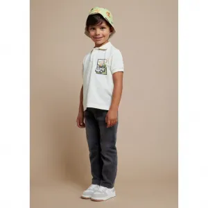 Деним панталон regular fit basic в тъмно сив цвят за мини момче Mayoral