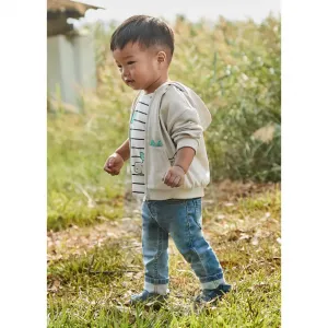 Панталон soft denim 5джоба в изпран нюанс за мини момче Майорал