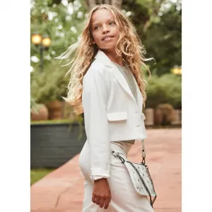 Връхна дреха тип сако в мръсно бял цвят за момиче Майорал