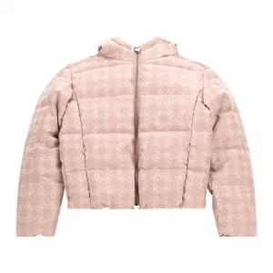 Зимно яке за момиче в розово с цип и много детайли Guess