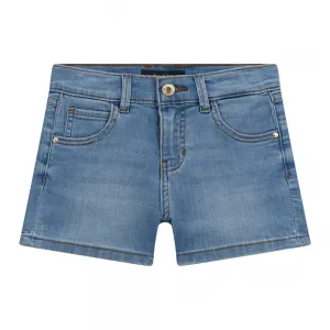 Къси панталони тъмен деним за мини момиче Guess