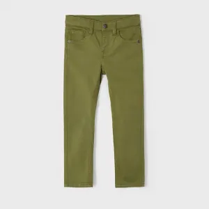 Панталон 5 джоба slim fit basic в цвят зелено каки за мини момче Майорал