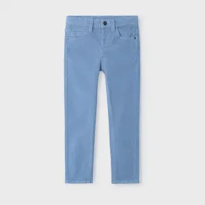 Basic панталон рипсено кадифе slim fit за мини момче в синьо Mayoral