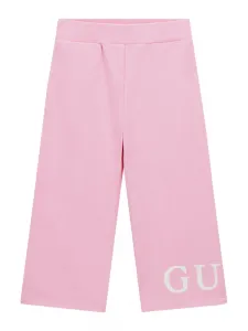 Свободен спортен панталон в розово за мини момиче с бял надпис Guess