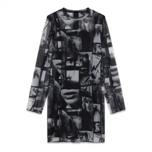 Черно-бяла стилна рокля за момиче Guess