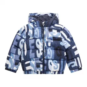 Синьо  яке за мини момче покрито с детайли Guess Kids