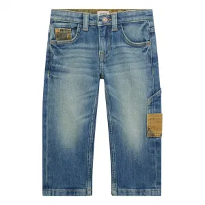 Деним Oversize панталон за мини момче с камофлажни детайли Guess