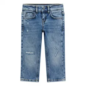 Slim деним панталон за мини момче с кръпки Guess
