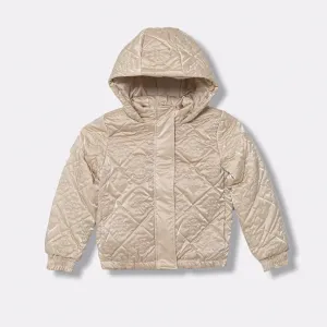 Преходно яке за мини момиче в бежово златист цвят с релефни детайли Guess