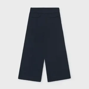 Елегантен детски панталон кюлот (Culotte) с релефна текстура в Морско син