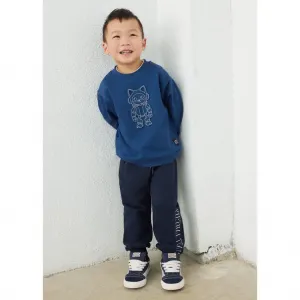Детско спортно долнище Mayoral „Virtual Team“ с ципове в тъмносин цвят