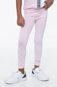 Клин за мини момиче в бледо розов цвят покрит с контрастни лога Guess