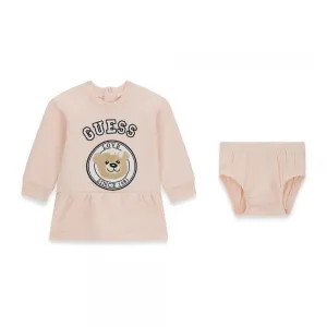 Бебешки комплект рокля-туника с бикини Guess Bear – Бледорозов