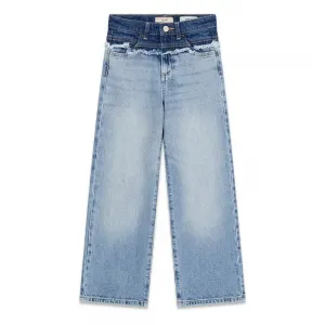 Детски дънки GUESS с двоен ефект на талията и широк крачол (Wide Leg)