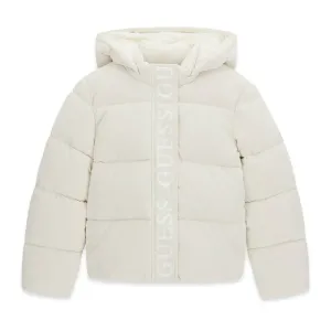 Детско зимно яке с качулка и лого лента Guess