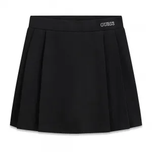 Черна пола за момиче с надпис Guess от кристали