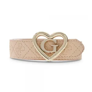 Бежов колан за момиче със златиста тока сърце G Guess