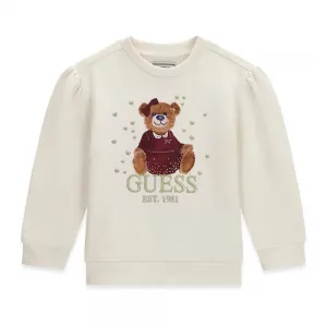 Детска кремава блуза с мече Guess Bear