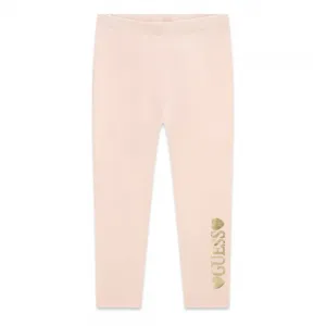 Бледо розов клин за мини момиче със златист надпис Guess