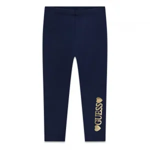 Тъмносин клин за мини момиче със златист надпис Guess
