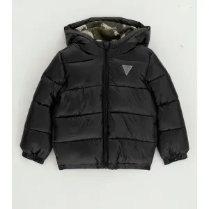 Зимно яке за мини момче в черен цвят с лого Guess